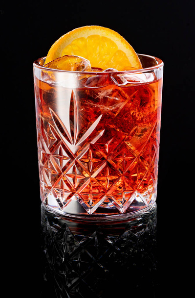 alcoholic cocktail for bar on black background - Fotó, kép