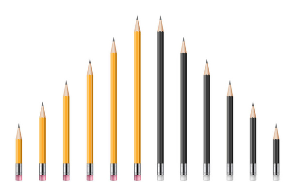 Set of realistic pencils vector illustration - Vector, imagen