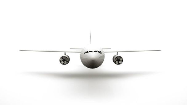 3D рендеринг, крылья и винты пассажирского самолета. Воздушный транспорт, аэропорт, изолированный элемент на белом фоне, дизайн. - Фото, изображение