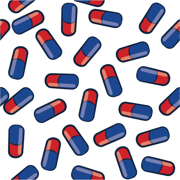 Иллюстрация картины таблетки с фоном для дизайна одежды и других продуктов - Вектор,изображение