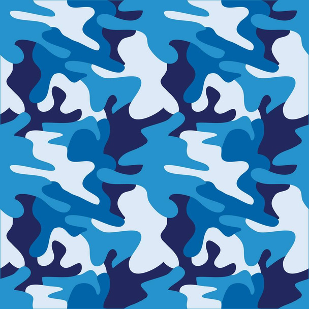 Illustration pattern camouflage blue design for fashion or other products - Vector, Image