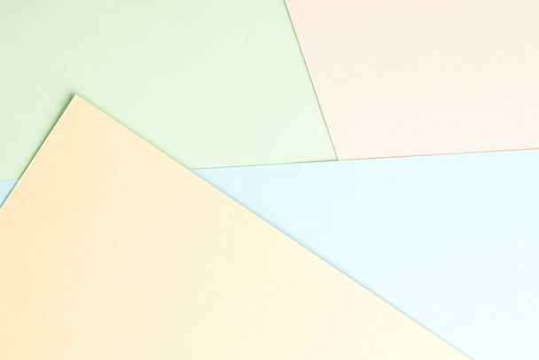 abstract pastel kleur papier plat lag achtergrond. minimale samenstelling met diagonale geometrische lijnen. licht romantisch decor - Foto, afbeelding