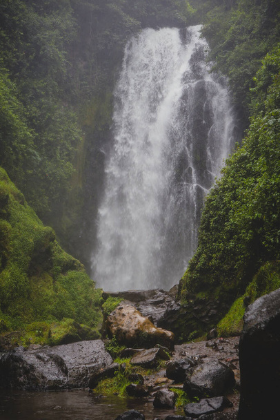 Cascadas de peguche, .A small beautiful waterfall in a lush green environmnent in Ecuador, close to Otavalo. - Фото, изображение