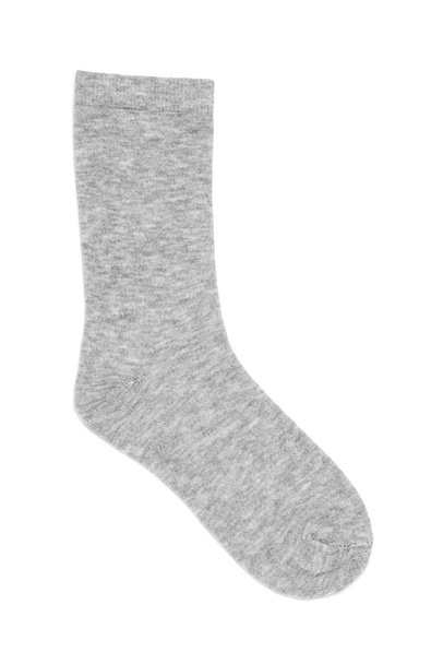 Szürke színű magas zokni elszigetelt fehér háttér - Fotó, kép