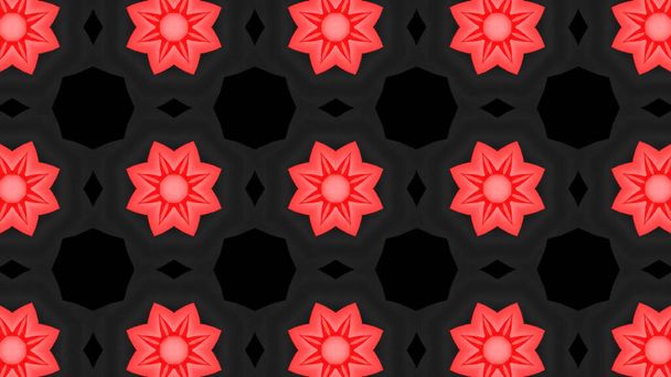 Digital Illustration Red Kaleidoscope Tiles Background - Фото, зображення