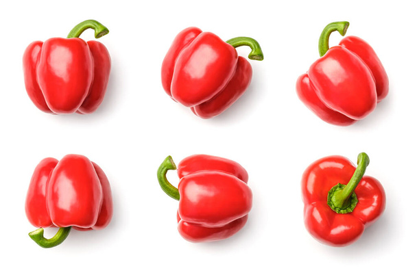 Collection of peppers isolated on white background. Set of multiple images. Part of series - Fotó, kép