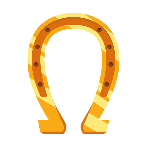 golden horseshoe luck saint patrick icon - Vector, Image