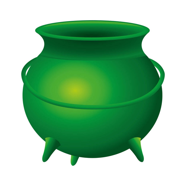 green cauldron saint patrick icon - Vektor, Bild