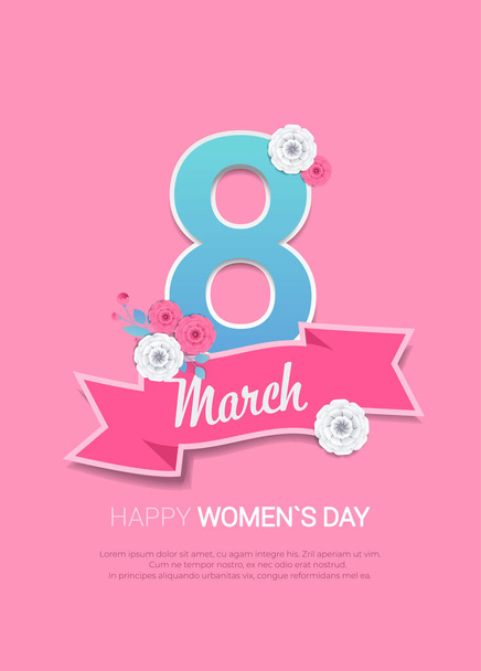 womens day 8 march holiday celebration concept lettering greeting card poster or flyer - Vektori, kuva