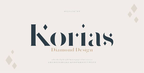 Elegant alphabet letters serif font and number. Luxury Classic Lettering Minimal Fashion. Typography fonts regular uppercase, lowercase and numbers. vector illustration - Vector, Image