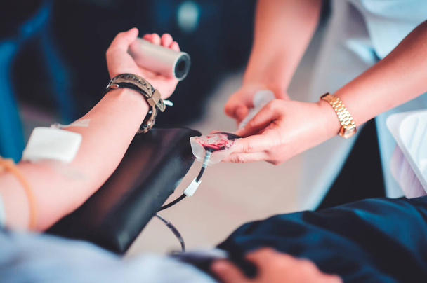 Transfusion blood donation : Healthcare and charity concept - Foto, immagini