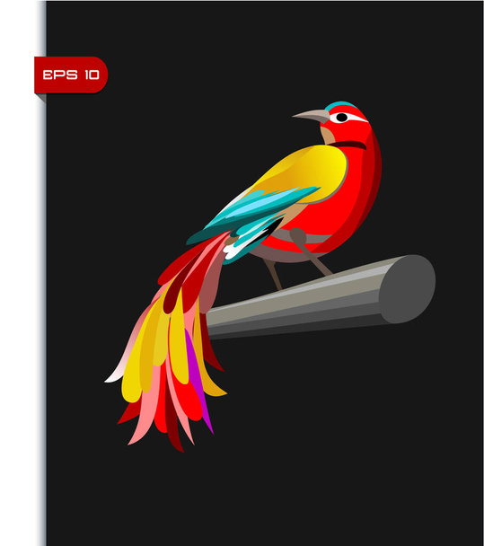 Ilustración vectorial de pájaro colorido - Vector, Imagen