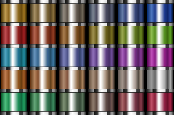 Векторная иллюстрация красочной автомобильной металлической палитры красок - Вектор,изображение