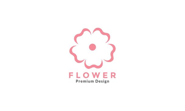 ハイビスカスの花のカラフルなシンプルなロゴのアイコンベクトルグラフィックデザインイラスト - ベクター画像