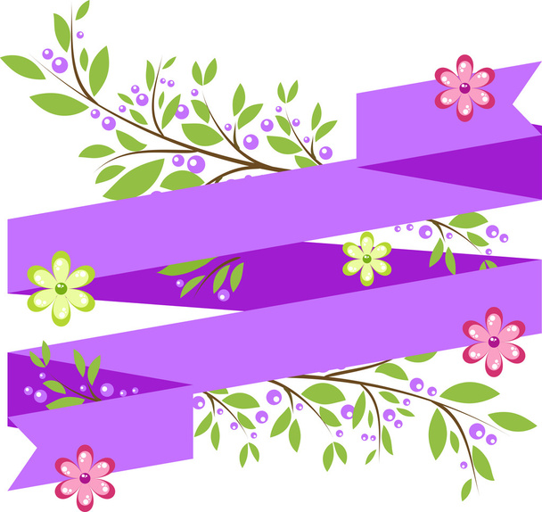 Background with simple purple ribbon - Vektor, kép
