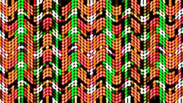 Λαμπερό γεωμετρικό αφηρημένο κυματοειδές μοτίβο γραμμές σε πλήρες χρώμα, εικόνα κίνησης του 4k mandal αφηρημένο φόντο. Όμορφη φράκταλ κίνηση - Πλάνα, βίντεο