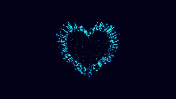 luces de neón amor corazón y romántica abstracta brillo partículas - Foto, imagen