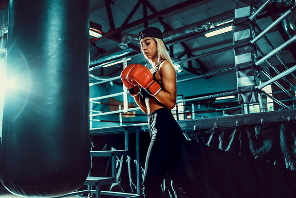 Attractive Female Boxer Training - Photo, Image