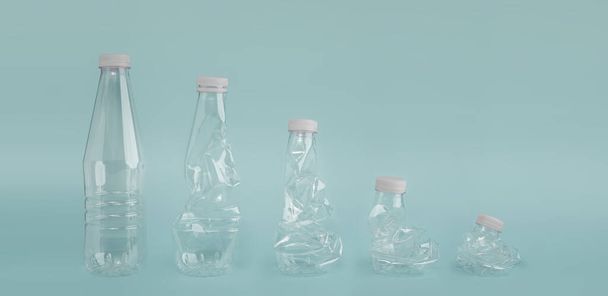 Zero Waste Campaign Concept. Reduce Plastic Bottle Products. Layout from High to Low - Фото, зображення