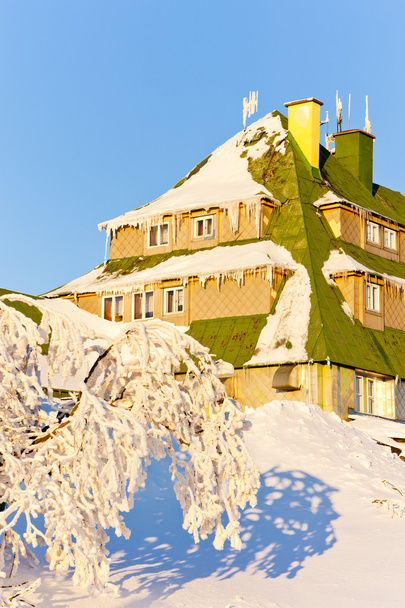 Masarykova котедж, Orlicke гори взимку, Чеська Республіка - Фото, зображення