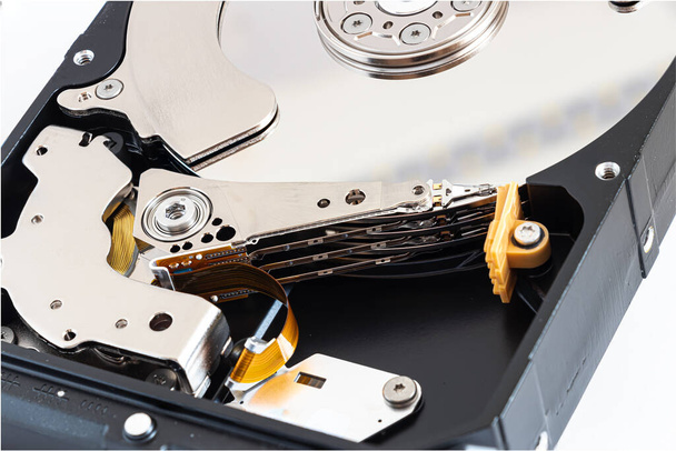 Detailed view of the inside of a hard disk drive - Photo, Image