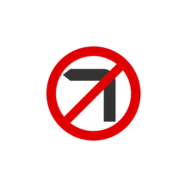 No left turn road sign icon. Traffic signs symbol modern, simple, vector, icon for website design, mobile app, ui. Vector Illustration - Vetor, Imagem