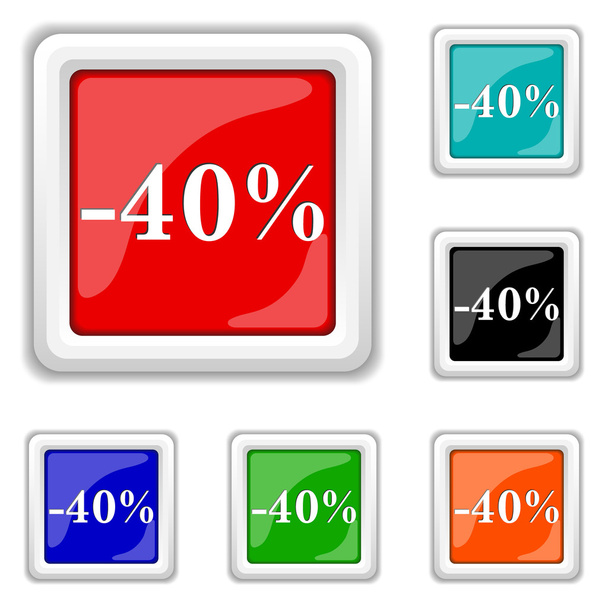 40 percent discount icon - Vector, Image