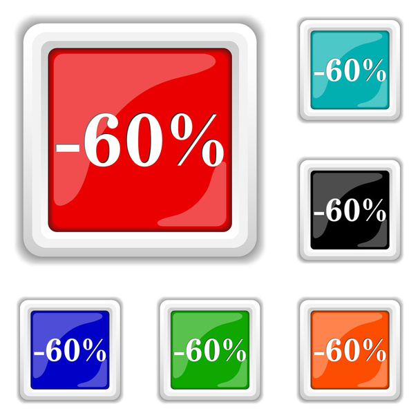 ícone de desconto de 60 por cento
 - Vetor, Imagem