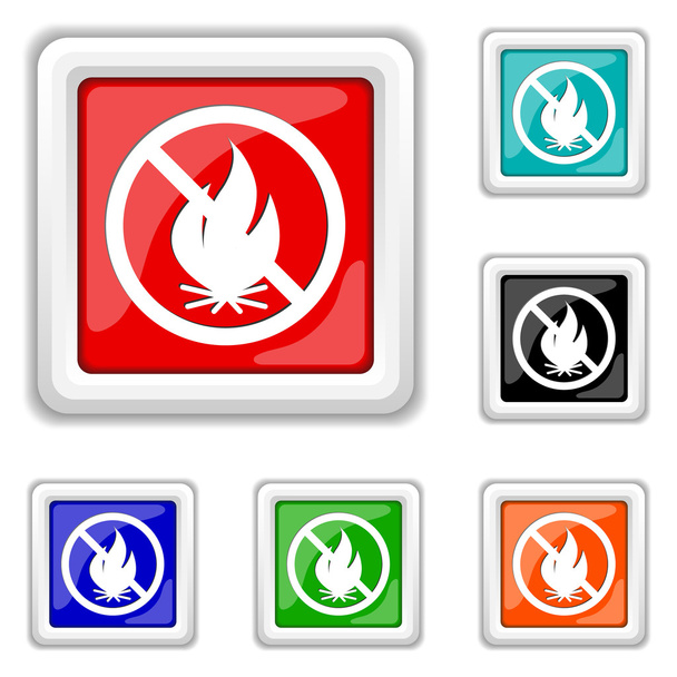 Fuego icono prohibido
 - Vector, Imagen