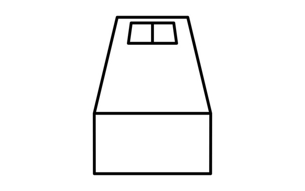 Icono funerario blanco y negro, ataúd - Vector, imagen