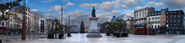 panoramic shot of the Place de Jaude in Clermont-Ferrand, deserted during confinement. Puy-de-Dome, France. - Photo, Image