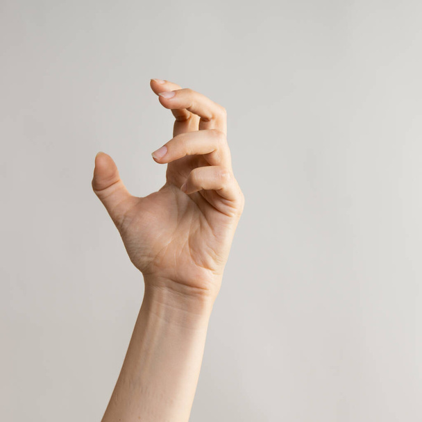 Hand gestures. Zombie hands attack, grabbing something hands with crooked fingers. - Foto, Bild