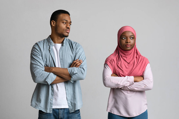 Frustrated black woman in hijab thinking about breaking up - Photo, Image