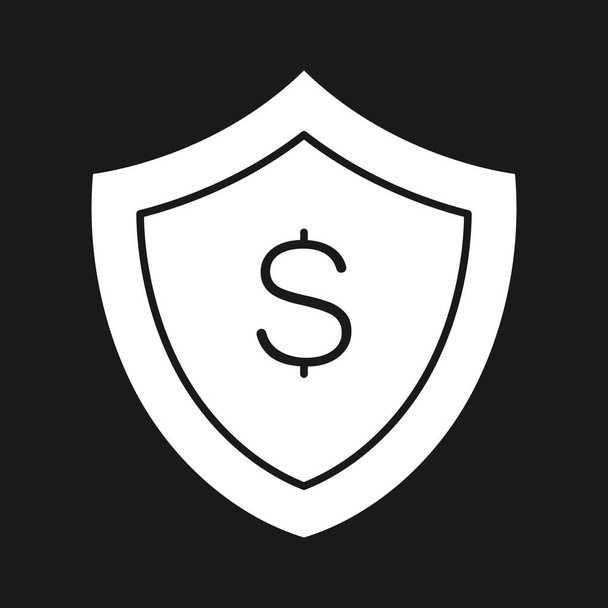 Zakelijke bescherming, schild, beveiligingspictogram vectorbeeld. Kan ook gebruikt worden voor Financiën en Geld. Geschikt voor gebruik op webapps, mobiele apps en printmedia. - Vector, afbeelding