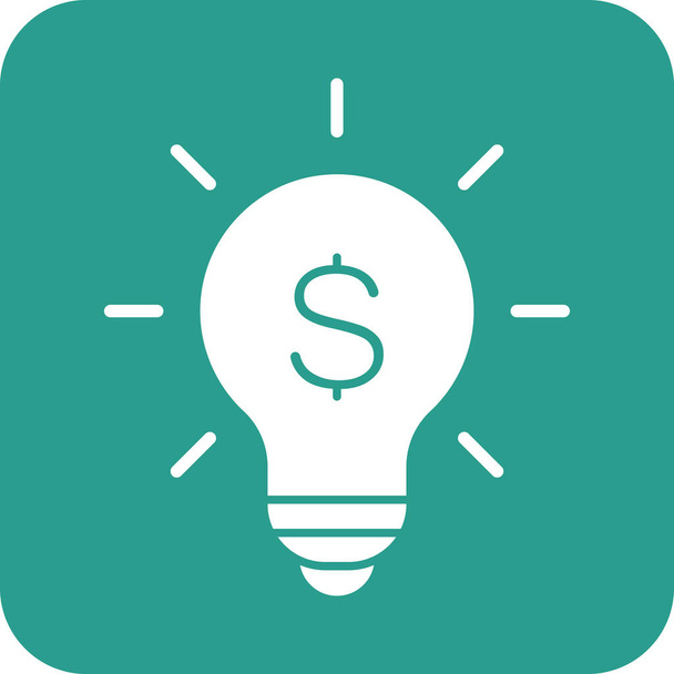 Idee, geld, winst, gloeilamp, creatief icoon vector beeld. Kan ook gebruikt worden voor Financiën en Geld. Geschikt voor gebruik op webapps, mobiele apps en printmedia. - Vector, afbeelding