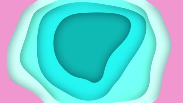 Plastic colorful shapes. Abstract background 3D animation seamless loop. 3D abstract background with colorful paper cut waves. Modern design layout best for presentations - Footage, Video