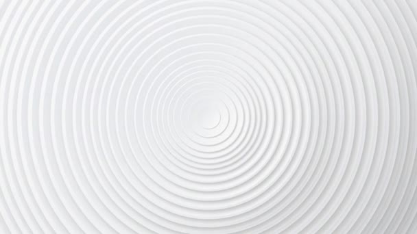 Patrón abstracto de círculos con el efecto del desplazamiento. Animación de anillos blancos limpios. Antecedentes abstractos para la presentación empresarial. Lazo inconsútil 4k 3d render - Metraje, vídeo