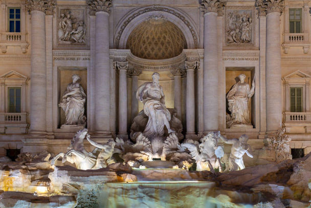 Rome, Italy - december 18, 2020: Trevi Fountain in the night, Rome, Italy - Фото, изображение