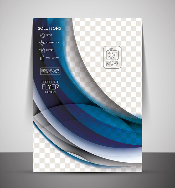 Wave abstract corporate flyer print design - Vector, Image