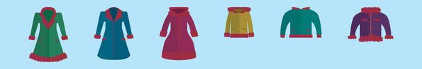 σύνολο χειμώνα παλτό εικονίδιο σχεδιασμού εικονίδιο με διάφορα μοντέλα. σύγχρονη διανυσματική απεικόνιση απομονωμένη σε μπλε φόντο - Διάνυσμα, εικόνα