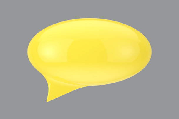2021 рік - Тренді-колори. Освітлення Жовтого мовного бульбашки на Ultimate Gray background. 3d рендеринг - Фото, зображення