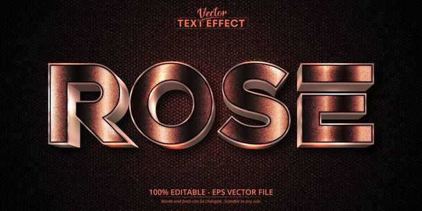  Rose gold text effect, shiny rose gold alphabet style - Vector, Image