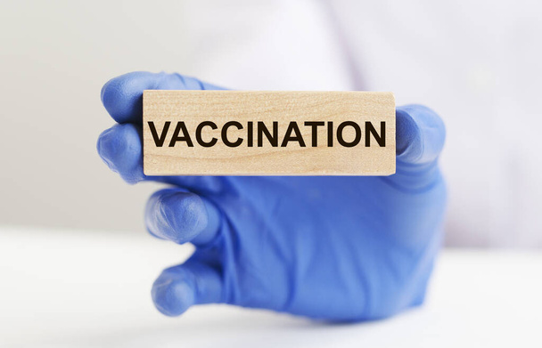 Vaccination word, inscription. Medical research concept and healthcare - Foto, afbeelding