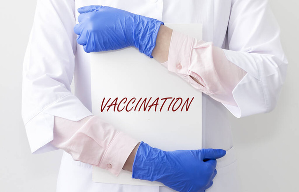 Vaccination word, inscription. Medical research concept and healthcare - Foto, immagini