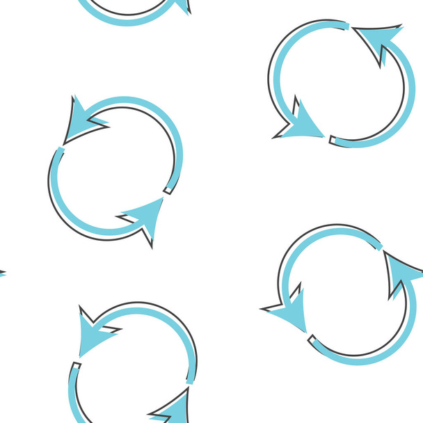  アイコンの循環。リセットボタン、漫画風に再読み込みします。白い背景にベクトル循環アイコンシームレスパターン。レイヤーをグループ化して簡単にイラストを編集できます。デザインのために - ベクター画像