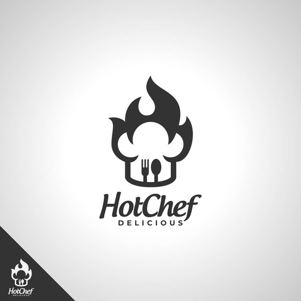 Plantilla de logotipo del chef caliente . - Vector, Imagen