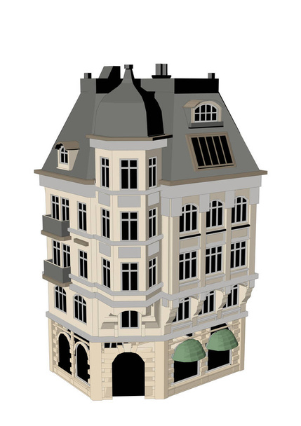 будівля Векторна ілюстрація ізольована на білому фоні
 - Вектор, зображення