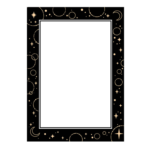 frame design element with gold stars - Vektori, kuva