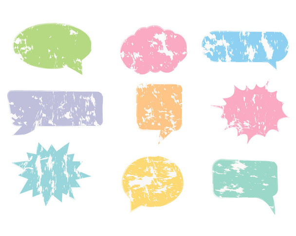 Ícones de callout coloridos conjunto isolado no fundo branco - Vetor, Imagem