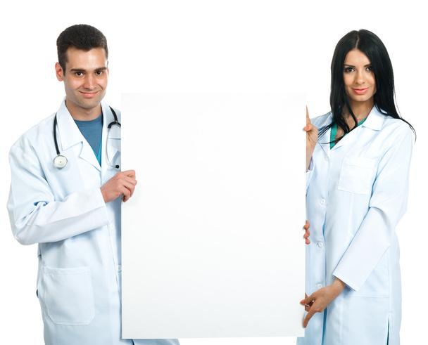 médicos com uma placa
  - Foto, Imagem